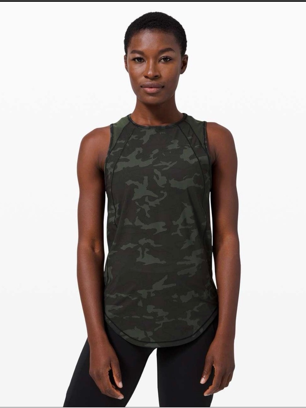 Lululemon Sculpt Tank Camo Green Black Mesh | Size 10 🖤💚💪